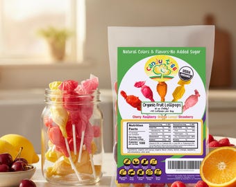 Organic Lollipops, Fruit Mix Flavors 1lb