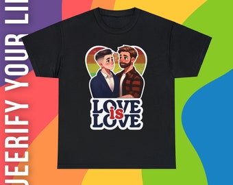 Gay Couple in Love T-Shirt | Love is Love | Queer Love | Men in Love | LGBTQ+ Pride