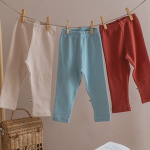 Organic Cotton Newborn Leggings | Coming Home Outfit | Infant Pants | Ribbed Baby Trousers | Baby Shower Gift | Baby Basics | Infant Tights