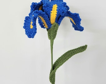 Handmade Crochet Iris Flower, Birthday Gift, home decor