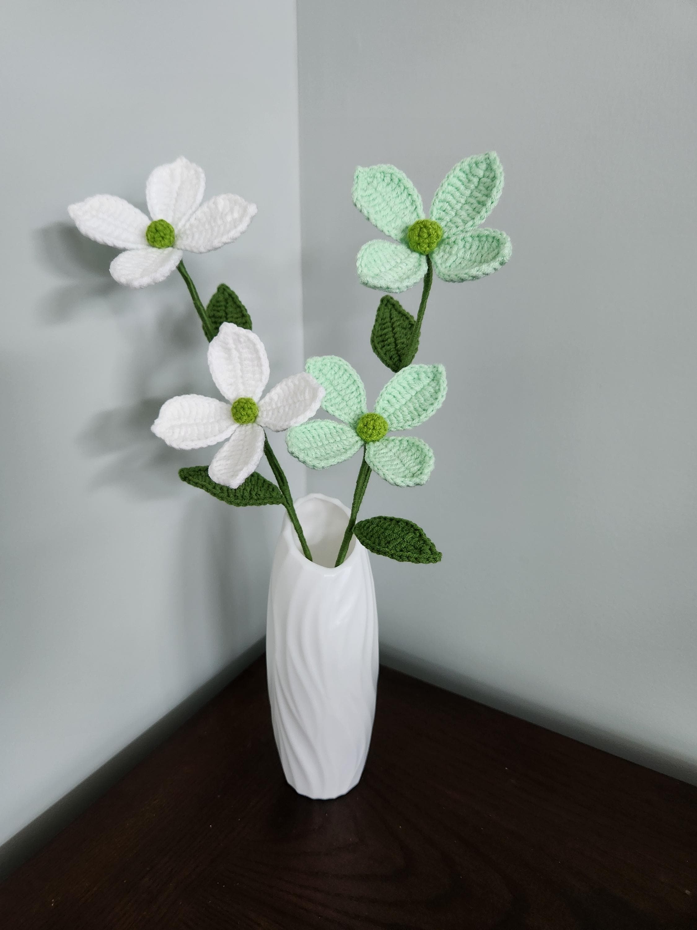 Handmade Crochet Dogwood Flower: Home Decor Gift