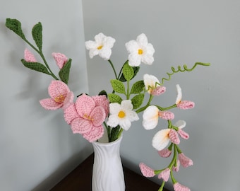 Crochet Flower Bouquet: Handmade Gladiolus, Wisteria, and More