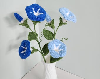 Crochet Morning glory flowers: Handmade birth flower for September