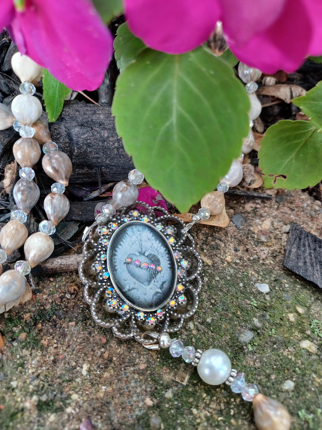 Immaculate Heart of Mary Rosary: Handmade Job's Tears Catholic Gift - Etsy