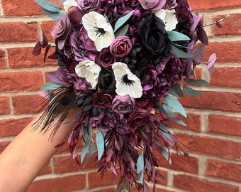 Artificial dark wedding bouquet