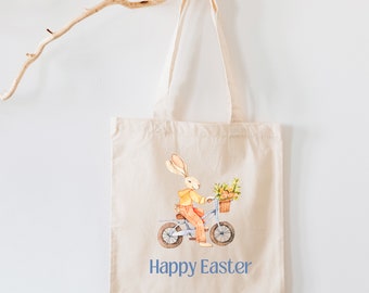 Easter Bunny Tote Bag, Cotton Canvas Tote Bag, Easter Gift