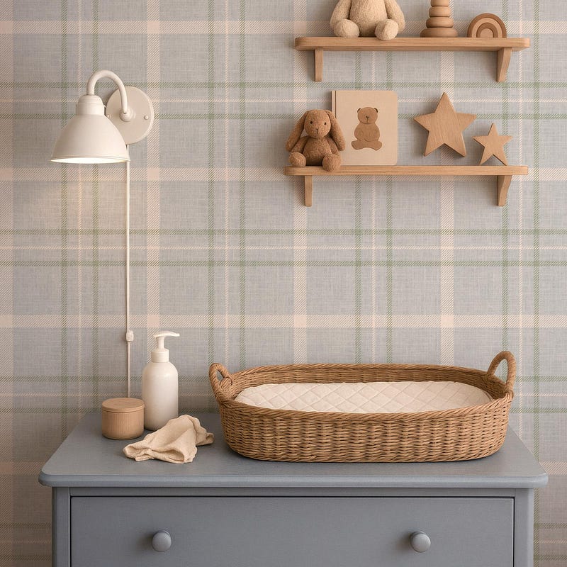 Sean R Wallpaper Wallpaper Nursery Gingham - Etsy