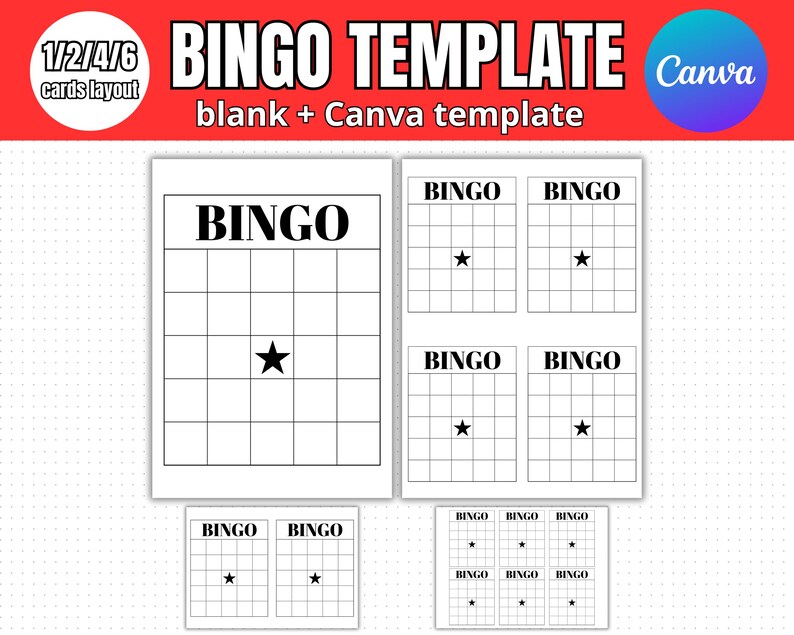 Editable Bingo Template Canva, Custom Bingo Cards 1–75, US Letter ...