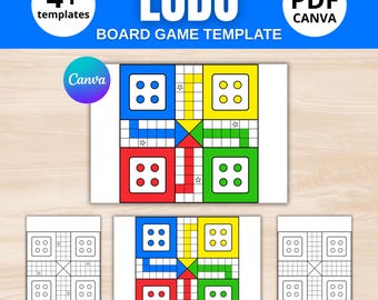 Printable Ludo Board Game | Color and Black White Versions (Canva & PDF Download)