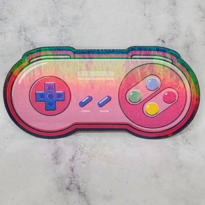 Adesivo olografico per controller console di gioco retrò (1x3 pollici)