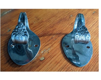 Spoon hooks made from vintage silverware