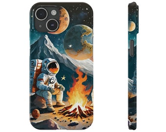 Astronaut by the Fire iPhone Case: Cosmic Adventure Art Design - Slim & Stylish Protection