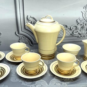 Art Deco 1920s 1930s  Morley Tea set Hand Painted with Gold, made in England.