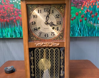 Mechanical wind Vintage Wall Clock Alaron 31 Day.