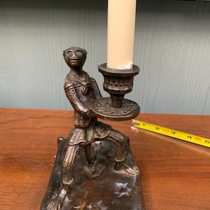 Bronze Monkey Candlestick Late 19th Century French