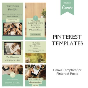 Templates for Pinterest, Canva Templates, Social Media Templates, Editable Pinterest Post, Pinterest Templates for Posts Canva