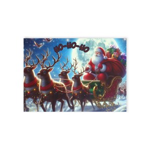 Cartões de Natal (impressão unilateral), cartão de papai noel, cartão de natal fynny