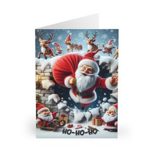 Greeting Cards (5 Pack),santa cards,fynny santa claus,magic of christmas