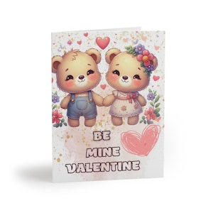 Tarjetas de felicitación (8, 16 y 24 piezas) Día de San Valentín, lindos ositos de pareja, hermosa tarjeta, tarjeta de regalo única