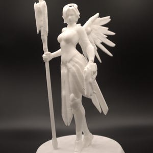 3D Printed Statue Inspired by Mercy | Overwatch Fan Art Collectible