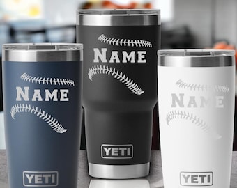 Custom Yeti Tumbler Laser Engraved 20 or 30 oz. or Unbranded 20 oz Tumbler - Personalized Baseball / Softball Player, Baseball Coach gift