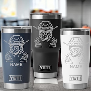 Custom Yeti Tumbler Laser Engraved 20 or 30 oz. or Unbranded 20 oz Tumbler - Personalized laser engraved Hockey Player, Coach Gift