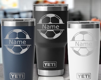 Custom Yeti Tumbler Laser Engraved 20 or 30 oz. or Unbranded 20 oz Tumbler - Personalized Soccer Player, Coach gift