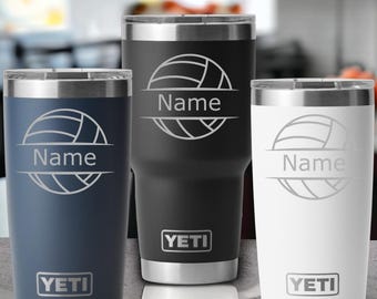 Custom Yeti Tumbler Laser Engraved 20 or 30 oz. or Unbranded 20 oz Tumbler - Personalized laser engraved Volleyball Player, Coach Gift