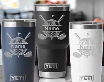 Custom Yeti Tumbler Laser Engraved 20 or 30 oz. or Unbranded 20 oz Tumbler - Personalized laser engraved Golfer, Coach Gift, Golfing