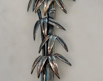 Vintage Handmade Sterling Asian Bamboo Brooch/Pin