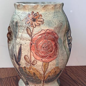 Handmade Italian Modigliani Via Condotti 10" Floral/Striped Vase