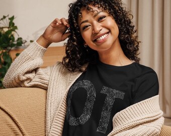 Camiseta mujer Floral Flourish-Occupational (negro/azul)