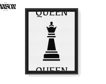 Descarga digital de la decoración de la pared de la pieza de ajedrez de la reina