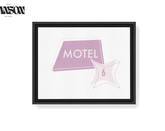 Decoración de pared de Motel 6 en color rosa y estilo moderno de mediados de siglo Descarga digital