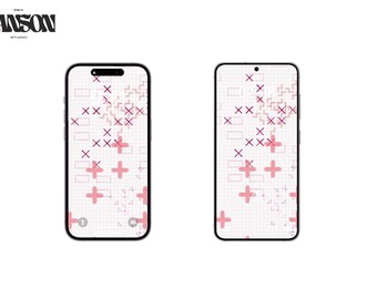 Fondo de pantalla digital moderno geométrico rosa melocotón naranja