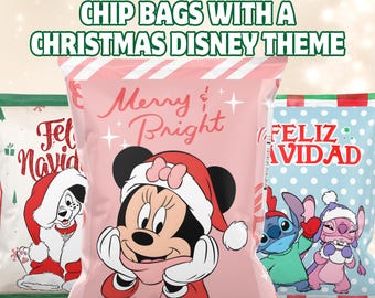 Kerstchipzakset / Snoepzak voor Kerstmis / Digitale kerstartikelen / Pak van 11 kerstchipzakontwerpen met Disney