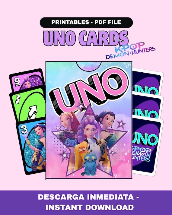 UNO Kpop Demon Hunters Cards – Printable Game | Huntrix Edition