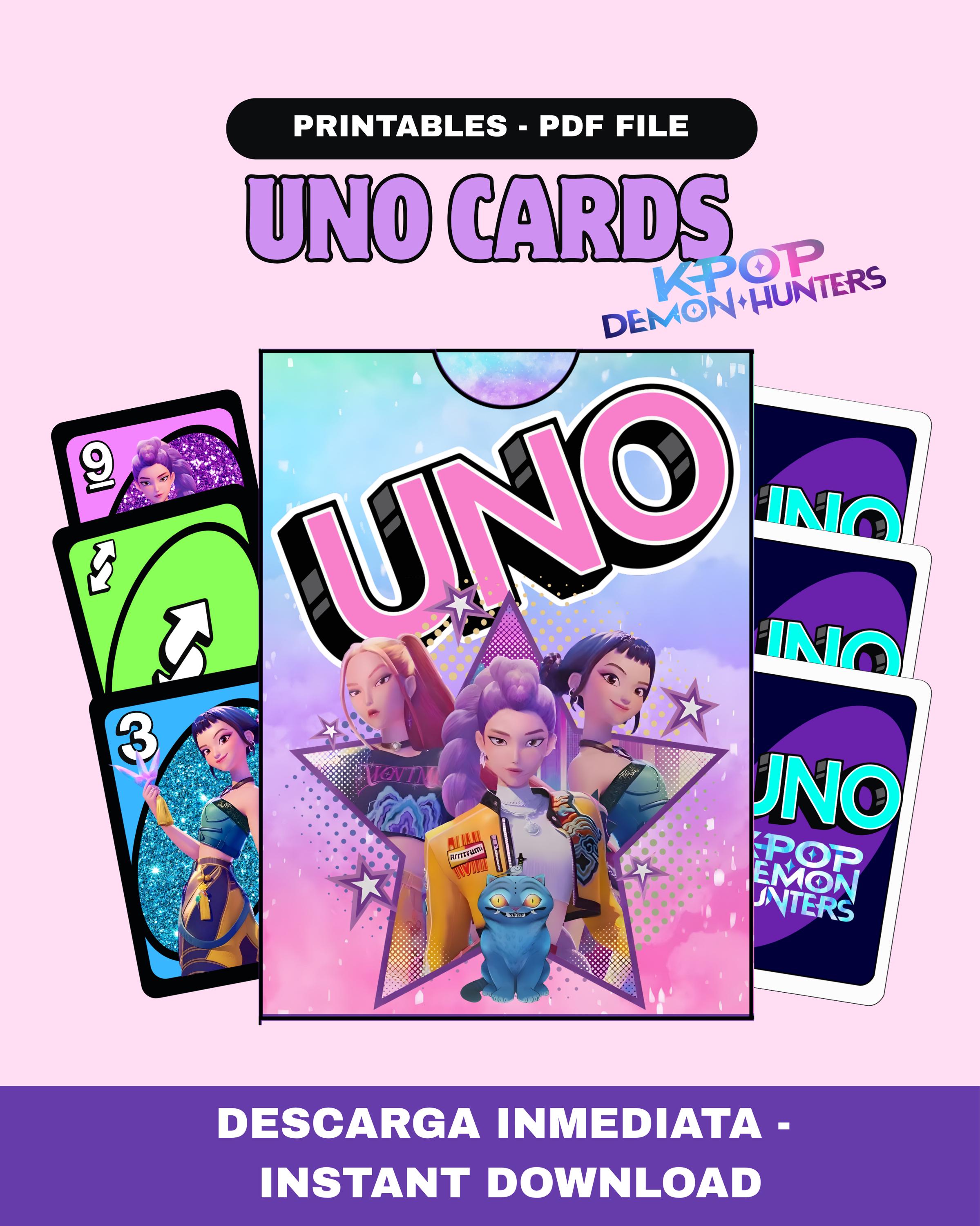 UNO Kpop Demon Hunters Cards – Printable Game | Huntrix Edition