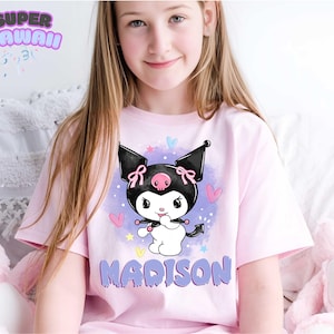 Personalized Cute Catt Birthday Tshirt, Kawaii Cart Birthday Theme Party, Cute Shirt, Personalized Family Birthday Party, Gifts for Birthday