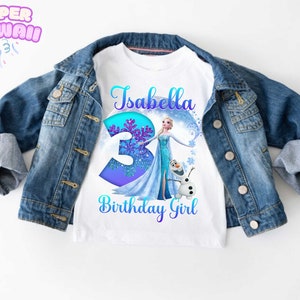 Personalized Frozen Birthday Tshirt, Elsa,Anna,Olaf Birthday Theme Party, Cute Shirt, Personalized Family Birthday Party, Gifts for birthday