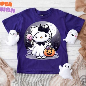 Cute Catt Halloween Tshirt, Kawaii Cart Halloween Shirt, Cute Halloween Shirt, Gift for birthday, Birthday Halloween Party, Halloween Shirt