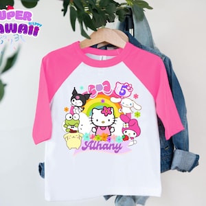 Personalized Cute Catt Birthday Tshirt,Kawaii Cart Birthday Theme Party,Cute Shirt,Personalized Family Birthday Party,Gifts for Birthday K29