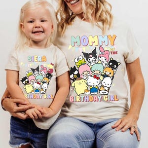 Personalized Cute Catt Birthday Tshirt, Kawaii Cart Birthday Theme Party, Cute Shirt, Personalized Family Birthday Party, Gifts for Birthday