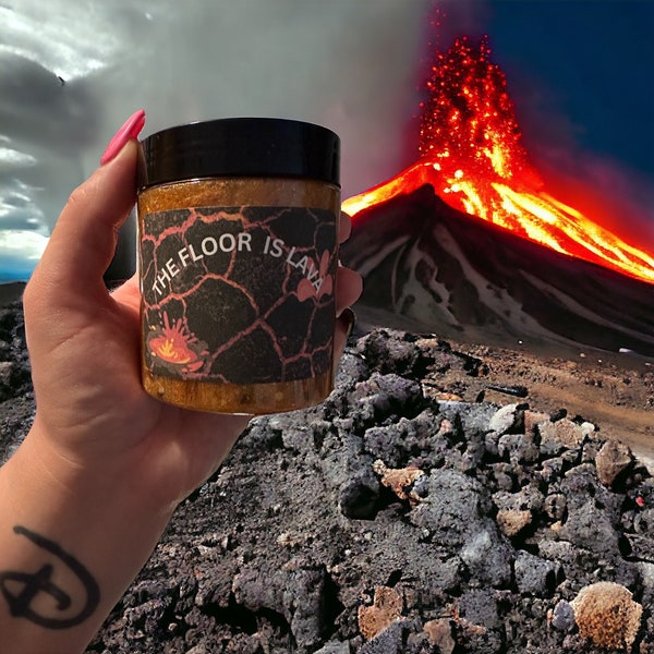 The Floor is lava scented crunch slime, crunchy, lava rocks, fire slime, glitter slime, scented slime- asmr- holiday gifts- slime shop