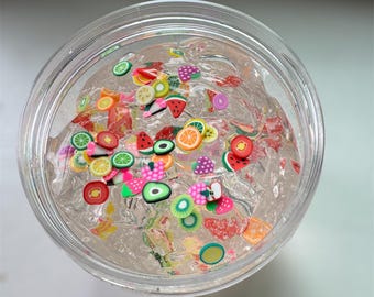 Slime de frutas tropicales salpicadas - slime afrutado - slime transparente - slime de frutas - slime perfumado - regalos para niños - regalos para ella - regalos para él - verano