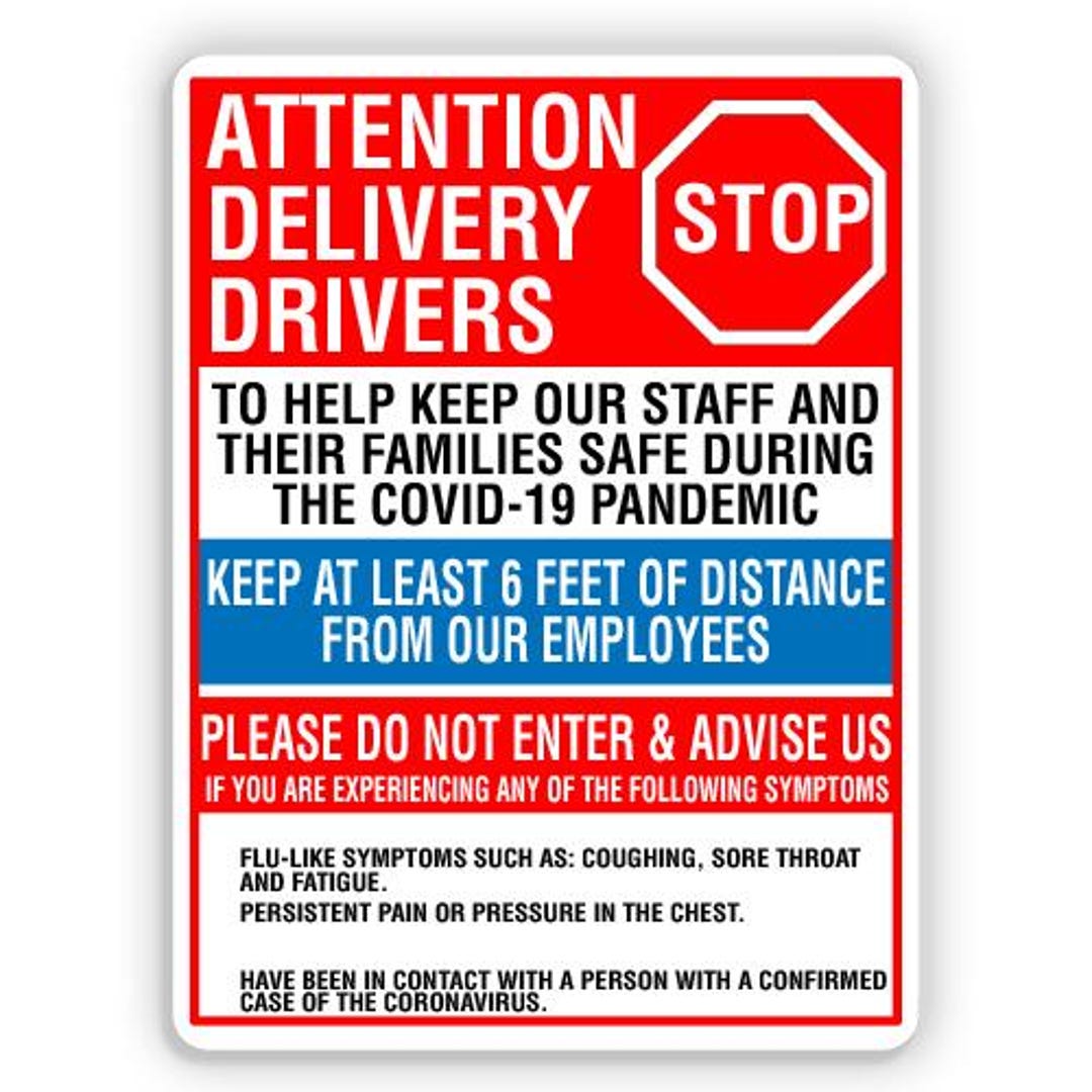ATTENTION DELIVERY DRIVERS, Aluminum Sign, Metal Sign, Street Sign ...