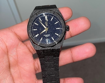 Black iced star dust frosted watch