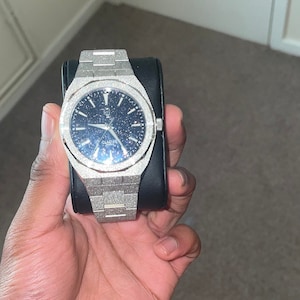 Silver iced frosted star dust watch