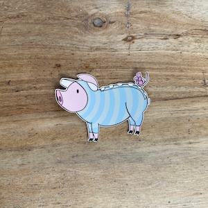 Poogie the Pig Monster Hunter Waterproof Holographic Vinyl Sticker