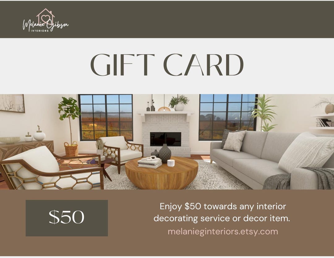 Interior Design Gift Card: Home Decor Inspiration - Etsy